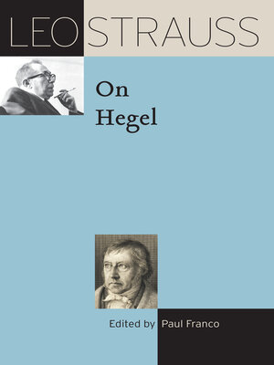 cover image of Leo Strauss on Hegel